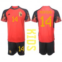 Belgien Dries Mertens #14 Replika babykläder Hemmaställ Barn VM 2022 Kortärmad (+ korta byxor)